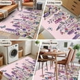 thumbnail image 5 of Watercolor Floral Area Rugs 2.7'x5', Washable Small Throw Rugs for Kitchen Bedroom, Spring Lavender Daisy Butterflies Pink Indoor Outdoor Rug Non-Slip Low Pile Carpet Runner Reversible Floor Mats, 5 of 8