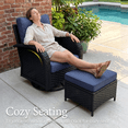 thumbnail image 5 of LayinSun 5 Pieces Outdoor Patio Furniture Set, Rattan Wicker Sectional Swivel Rocker Chairs Sets, 5 of 9