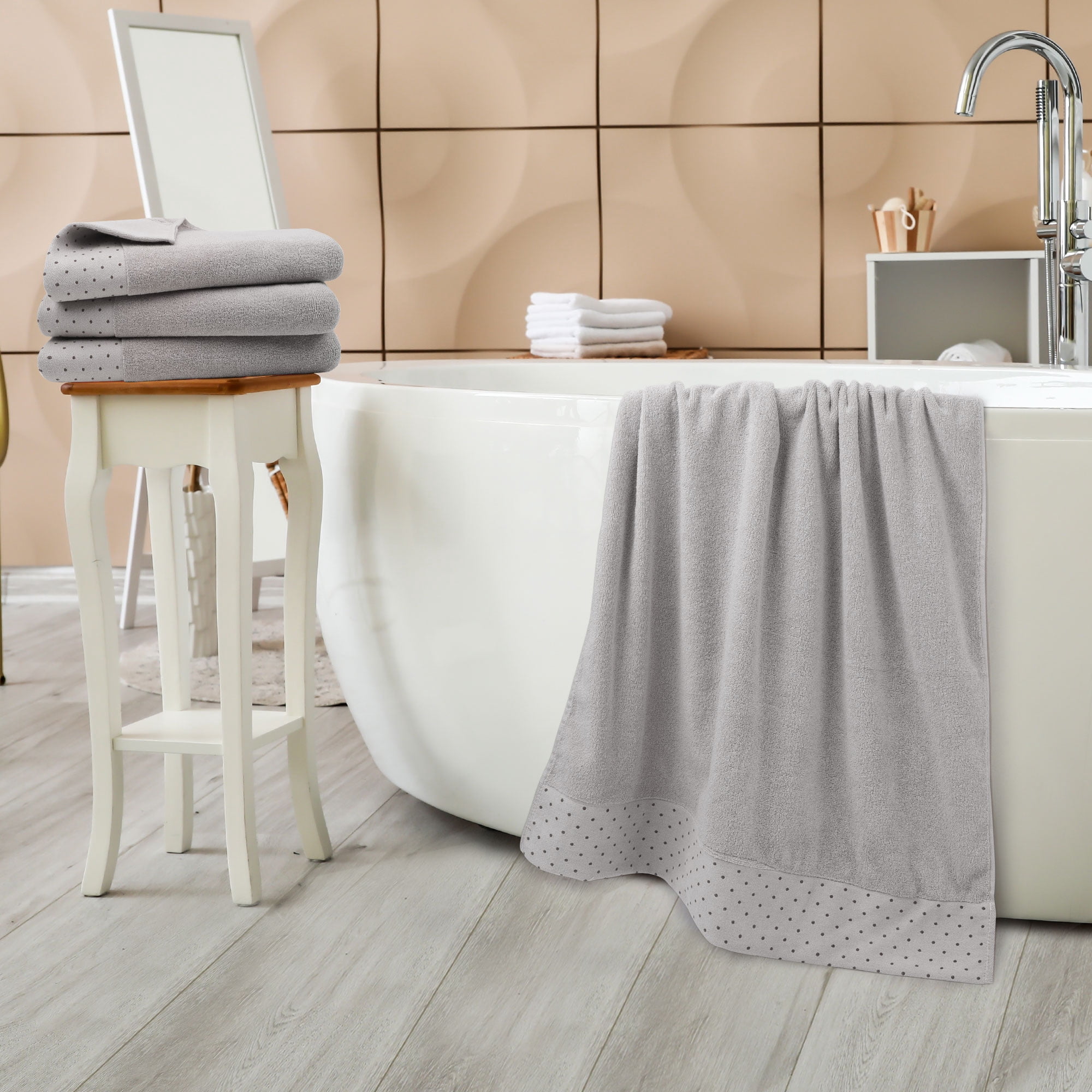 Unique Bargains Hand Towel Set 27" x 54" Soft 100% Combed Cotton 600 GSM Luxury Towels 4 Bone