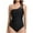 Black, variant on PuLe One Shoulder One Piece Swimsuit for Women Tummy Control Bathing Suits Modest Full Coverage Keyhole Swimwear ﻿