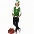 thumbnail image 4 of Elf Outfit for Kids Sleeveless Vest Tulle Skirt and Hat Set Dress Up Clothes Christmas Outfits for Kids 5-7 Years, 4 of 9