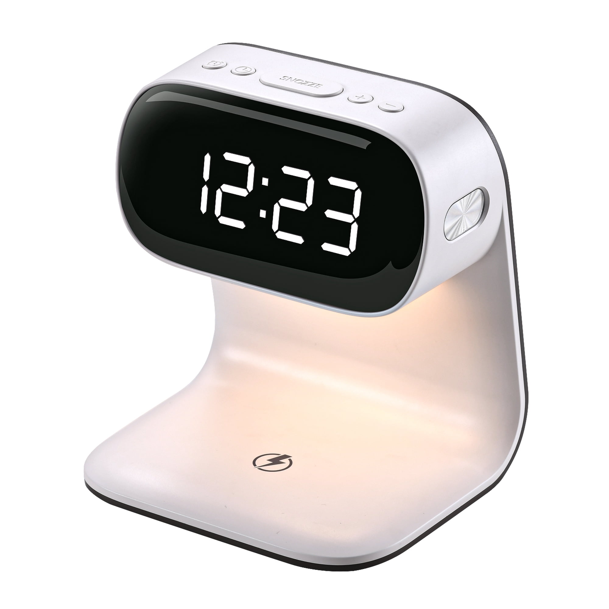 Findosom 3 in 1 Digital Alarm Clock with Touch Night Light, Wireless Charging, Dimmable LED Display, Snooze,12h/24h,Type-C Port.