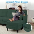 thumbnail image 4 of ijuicy Convertible U/L Shaped Sofa with Chaises, 6 Seater Couch for Living Room, Green, 4 of 11