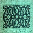 thumbnail image 1 of Ahgly Company Indoor Square Oriental Turquoise Blue Traditional Area Rugs, 3' Square, 1 of 1