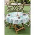 thumbnail image 4 of Outdoor Tablecloths with Umbrella Hole & Zipper, Summer Tropical Round Tablecloth 54 Inch, Monstera Leaves Botanical Mint Green Waterproof Table Cloth, Patio/Pool/Picnic Table Covers, 4 of 8