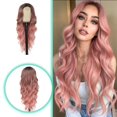 thumbnail image 2 of Tkrady Wig for Women Rose Net High Temperature Silk Split Large Wave Long Curly Hair Headband Wigs, 25.6inch, 2 of 7