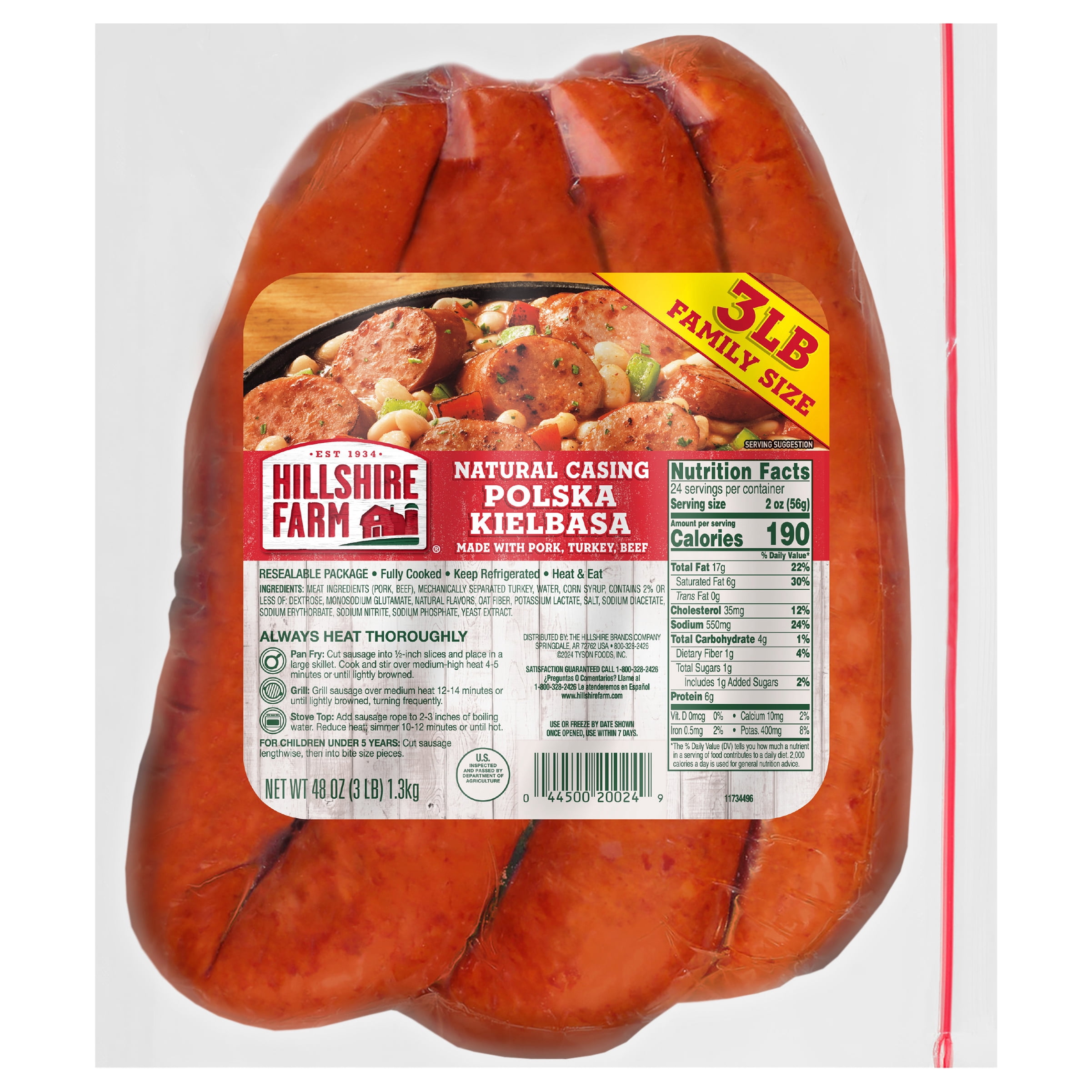 Hillshire Farm Polska Kielbasa Sausage, 3 Lb.