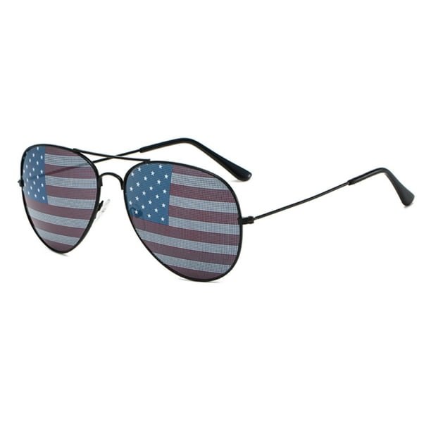 1 paquete de gafas de sol de aviador con bandera estadounidense – Accesorio patriótico para el 4 de julio