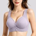 thumbnail image 5 of NIEWTR Ladies Front Closure Wireless Bras Full Coverage Wirefree Comfort Everyday Bras No Underwire Comfortable Plus Size Adjustable Straps Bralettes Brasieres (Light Purple,36), 5 of 9