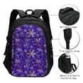 thumbnail image 3 of Cauagu blue purple Snowflake Print Travel Laptop with USB Charging Port,Extra Large Backpack College Backpack Business Work Bag Casual Daypack Perfert for Men Women, 3 of 7