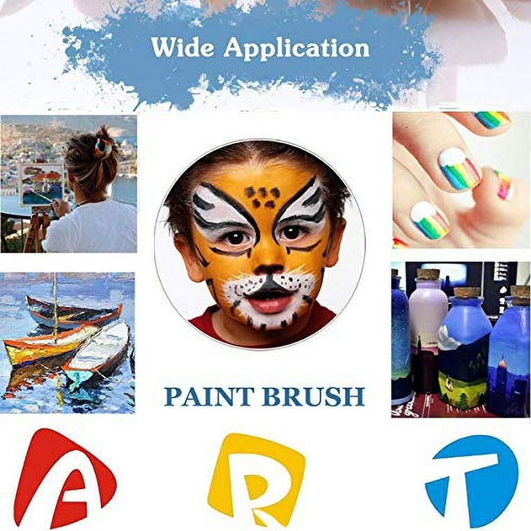 20X Fan Paint Brush Set Artist Acrylic Watercolor Oil Painting Wood Handle  Hair