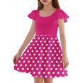 thumbnail image 3 of Girls Summer Sundress Cute Polka Dot Dress Short Sleeve Lightweight Comfortable Summer Dresses for Parties & Daily Wear ,Sie:140, 3 of 6