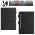 thumbnail image 5 of Case for Samsung Galaxy Tab S9 FE 10.9" 2023 SM-X510/SM-X516B, Embossed PU Leather Cover Flip with Smart Auto Wake / Sleep Stand Function Pencil Holder and Card Slots & Footgrip Case, Black, 5 of 5