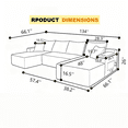 thumbnail image 4 of Leumius 134" U-Shaped Modular Sectional Sofa,Deep Seat Cloud Couch with Cup Holders & Throw Pillows,Upholstered Couch for Living Room/Bedroom, No Assembly Required,Black, 4 of 14