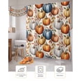 thumbnail image 7 of Fall Shower Curtain Orange Blue Pumpkin Bathroom Curtains with Hooks, Waterproof Fabric Berry Maple Leaf Thanksgiving Bath Shower Curtains Set for Bathroom Bathtubs Decor 36x72 Inch, 7 of 7