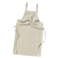 thumbnail image 3 of Delantal de lino con babero de bolsillo, delantal de , camarero, camarera, suave para mujeres y hombres, para trabajos de jardinería, barbacoa, Beige, 3 of 8