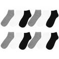 thumbnail image 2 of 12 Pairs Women's Ankle Socks Assorted Colors Size 9-11 Black Grey White, 2 of 2