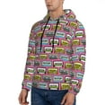 thumbnail image 3 of Salouo Retro Cassette Pattern Men's Fall Hoodie Sweatshirt,Sport Hoodie with Pockets for Men Pullover Casual Hooded Sweatshirt-X-Large, 3 of 7