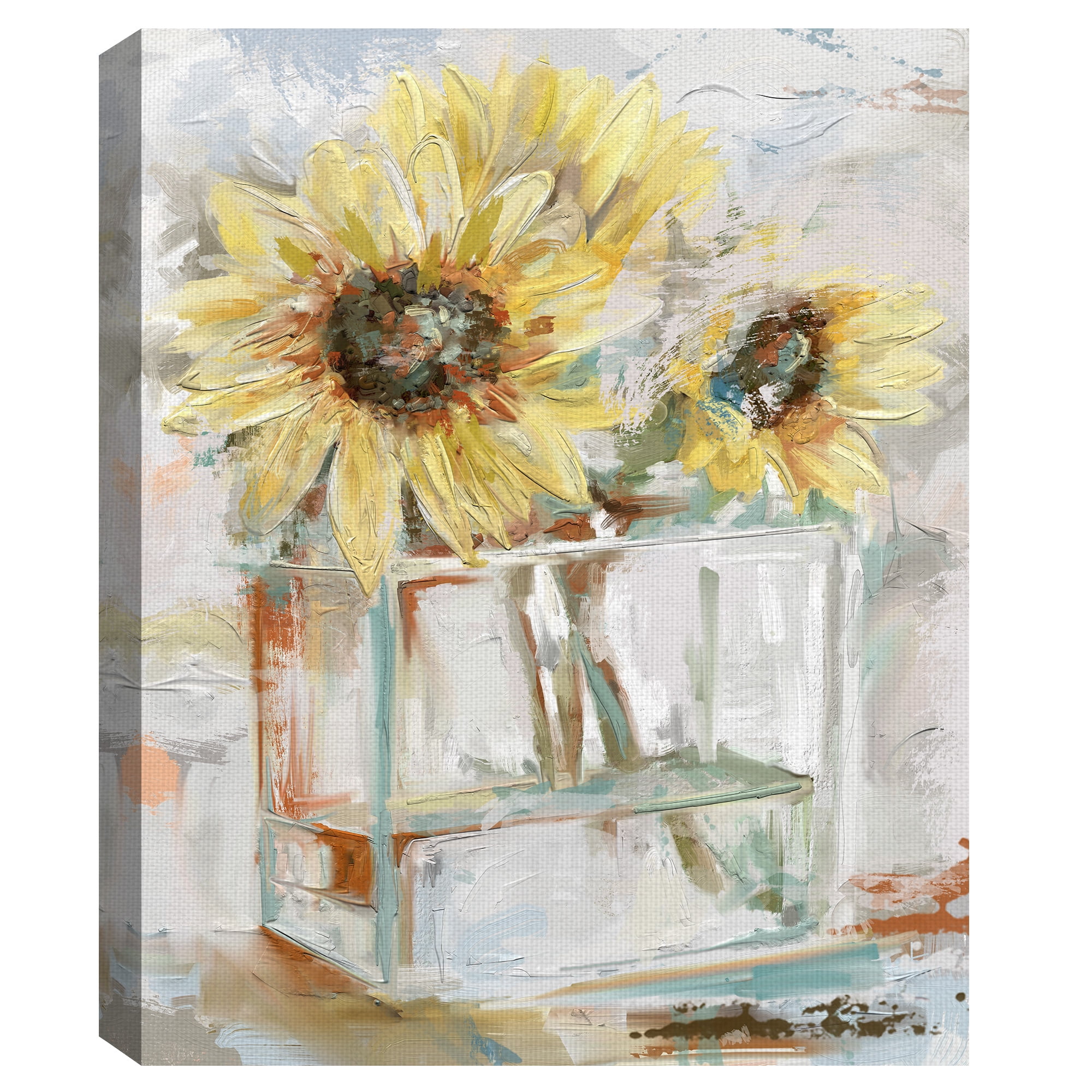Masterpiece Art Gallery Tournesols Sunflower In Vase By Studio Arts Canvas Art Print 22" x 28"
