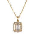 thumbnail image 1 of Collar para Mujer con Baño de Oro 14k o Plata LuckyLy, Cadena con Dije de Zirconia Cúbica, Modelo Elia Azul blanco UNITALLA, 1 of 6
