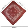 thumbnail image 3 of 12Pcs Bandanas 100% Cotton Double Sided Paisley Print Head Wrap Scarf Headband Dark Red, 3 of 5