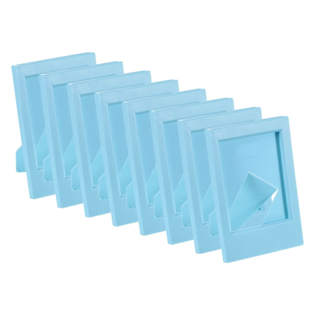 Uxcell 8 Pcs Mini Cadres Photo 2.4 x 3.6 Pouces Rectangulaire Petit Support de Cadre Photo, Bleu