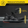 thumbnail image 6 of ulogu Waterproof Steel Toe Shoes for Men Women Lightweight Non-Slip Sneakers Comfortable Puncture Proof Shoes (Men Size 8.5, Black), 6 of 11