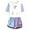 BJUTIR358-Purple, variant on Girls 2 Piece Sets Summer Print Short Sleeve Top And Shorts Set Cute Round Neck Casual Outfit For Teens And Juniors Soft Matching Set Size 13-14 Years