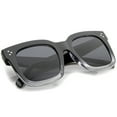 thumbnail image 4 of sunglassLA Unisex Modern Two-Toned Bold Frame Square Horn Rimmed Sunglasses (Black-Clear Fade / Smoke) - 50mm, 4 of 4