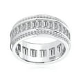 thumbnail image 6 of K-KED Wedding Band 9mm Sterling Silver Couple Ring Cubic Zirconia Full Eternity Ring, 6 of 8
