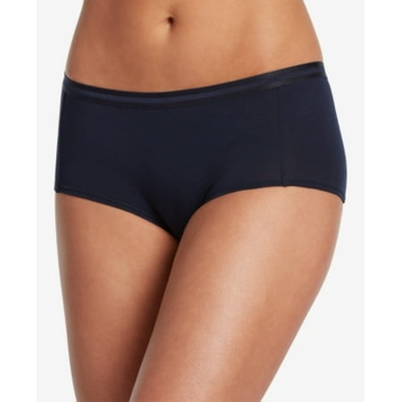 1970s Hip Hugger Jockey Allure Solid Color Luxuriously Soft Cotton Boyshort Hip Hugger Panty Navy Blue S ()