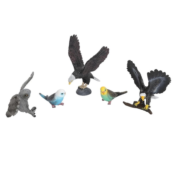 5PCS Flying Bird Figures PVC Plastic Bird Models Simulation Animal Toys Set for Kids Cognition Training