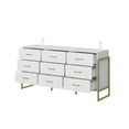 thumbnail image 3 of MONSLIPA 9 Drawer Dresser, Wide Chest Of Drawers Storage Dresser With Wood Top for Living Room, Bedroom, Hallway, White, 3 of 10