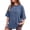 Blue #1, variant on Oversized Striped Short Sleeve Shirts for Women Crew Neck Drop Shoulder Tshirts Y2K Casual Summer Tops Navy M