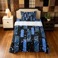 thumbnail image 2 of Manfei Vintage Cheetah Print Twin Sheets, Rustic Leopard Animal Bedding, Navy Black, 3pcs, 1 Flat Sheet, 1 Fitted Sheet and 1 Pillowcase, 2 of 6