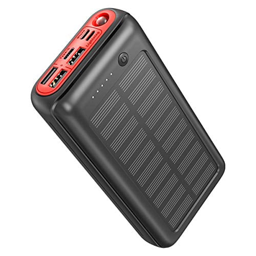 JIGA Solar Charger, 30000mAh Solar Power Bank, USBC Quick Portable