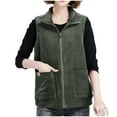 thumbnail image 3 of Pounoo Gift Corduroy Vest Jacket for Women Sleeveless Zipper Waistcoat with Pocket, 3 of 6