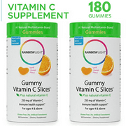Rainbow Light Gummy Vitamin C Slices (2 Packs of 90 Gummies) - Boosts Immune Support Supplement with Vitamin E for Antioxidant Support- Tangy Orange Flavor - Gluten Free