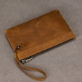 thumbnail image 1 of Sac à Main Rétro en Cuir Véritable pour Hommes Grande Capacité Sac à Main Cheval Fou Portefeuille d'Affaires style long, 1 of 5