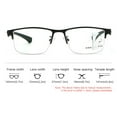 thumbnail image 4 of Mens Business Half Rimless Progressive Reading Glasses Metal Rectangular Multi-focal Presbyopia Glasses Classic Readers +1.50, 4 of 6