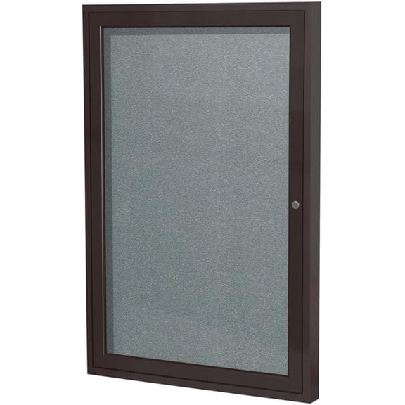 Ghent's Vinyl 36" x 36" 1 Door Enclosed Bulletin Board in Stone