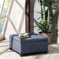 thumbnail image 2 of Madison Park Aspen Solid Wood and Polyester Fabric Ottoman in Blue, 2 of 6