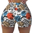 thumbnail image 2 of Picia French Food Printed Workout Shorts for Women Seamless Scrunch Butt Lifting High Waisted Yoga Gym Booty Running Moisture-wicking Short Pants-X-Large, 2 of 9