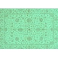 thumbnail image 1 of Ahgly Company Machine Washable Indoor Rectangle Oriental Turquoise Blue Traditional Area Rugs, 7' x 10', 1 of 4