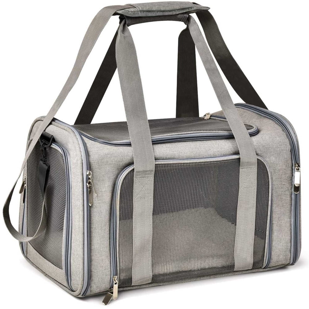 Wewdigi Pet Carrier for Cats & Dogs, TSA Airline Approved, Suitable for Daily Travel, Gray, 15lbs