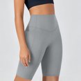 thumbnail image 4 of HomeDM Women's Biker Shorts with Pockets High Waisted Lounge Yoga Shorts Pants for Workout Casual Gray S, 4 of 8