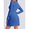 thumbnail image 2 of Long Sleeve Womens Sweater Dress Bodycon Crew Neck Fall Slimming Knit Mini Dresses, 2 of 7
