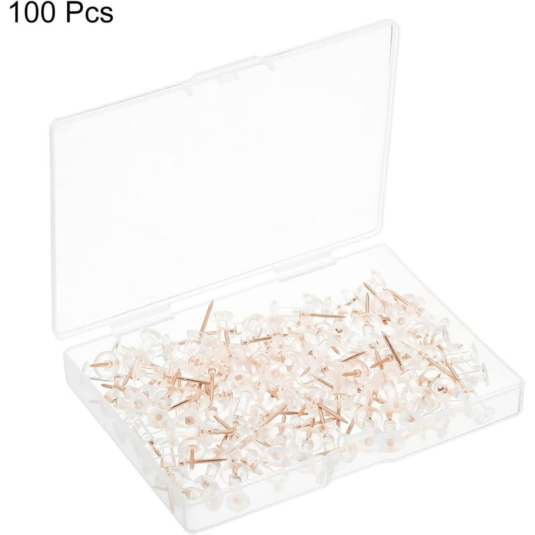 100pcs Transparent Rose Gold Pushpin Cork Plastic Pushpin Cork