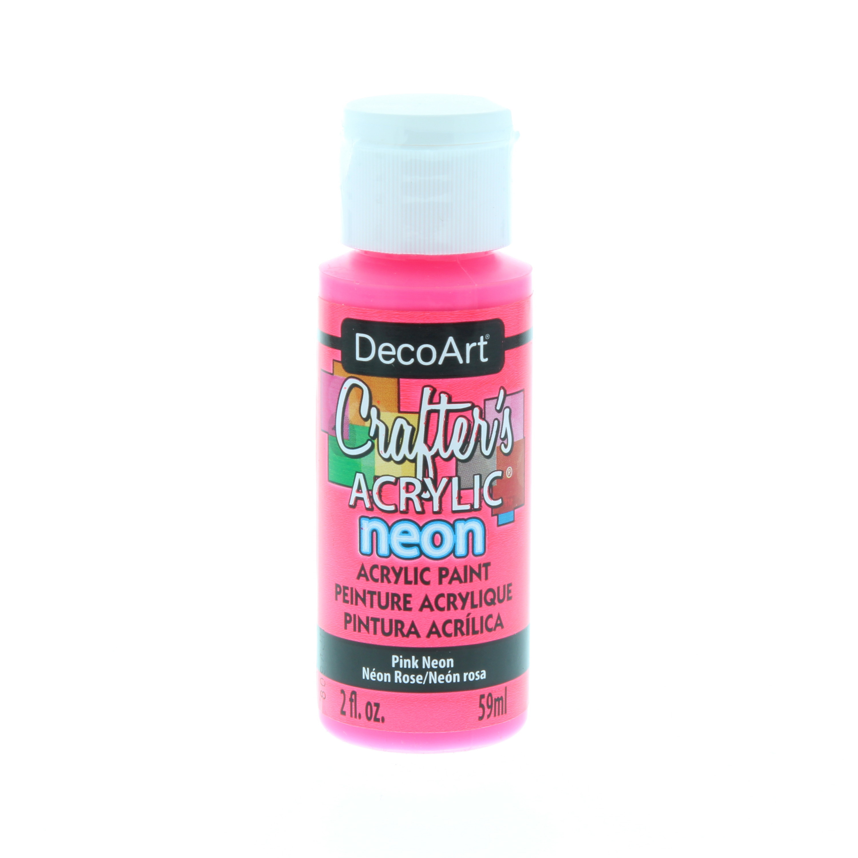 DecoArt Crafter's Acrylic Paint, 2 oz., Neon Pink