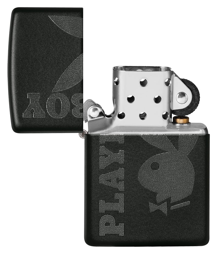 Zippo Playboy Black on Black Matte Pocket Lighter